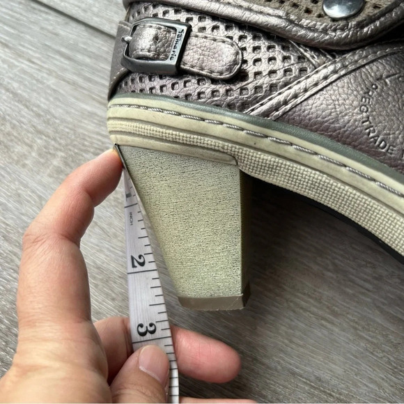 Tamaris  Trend Champagne Perforated Nubuck Leather Fold Over Heeled Sneaker - Picture 12 of 16